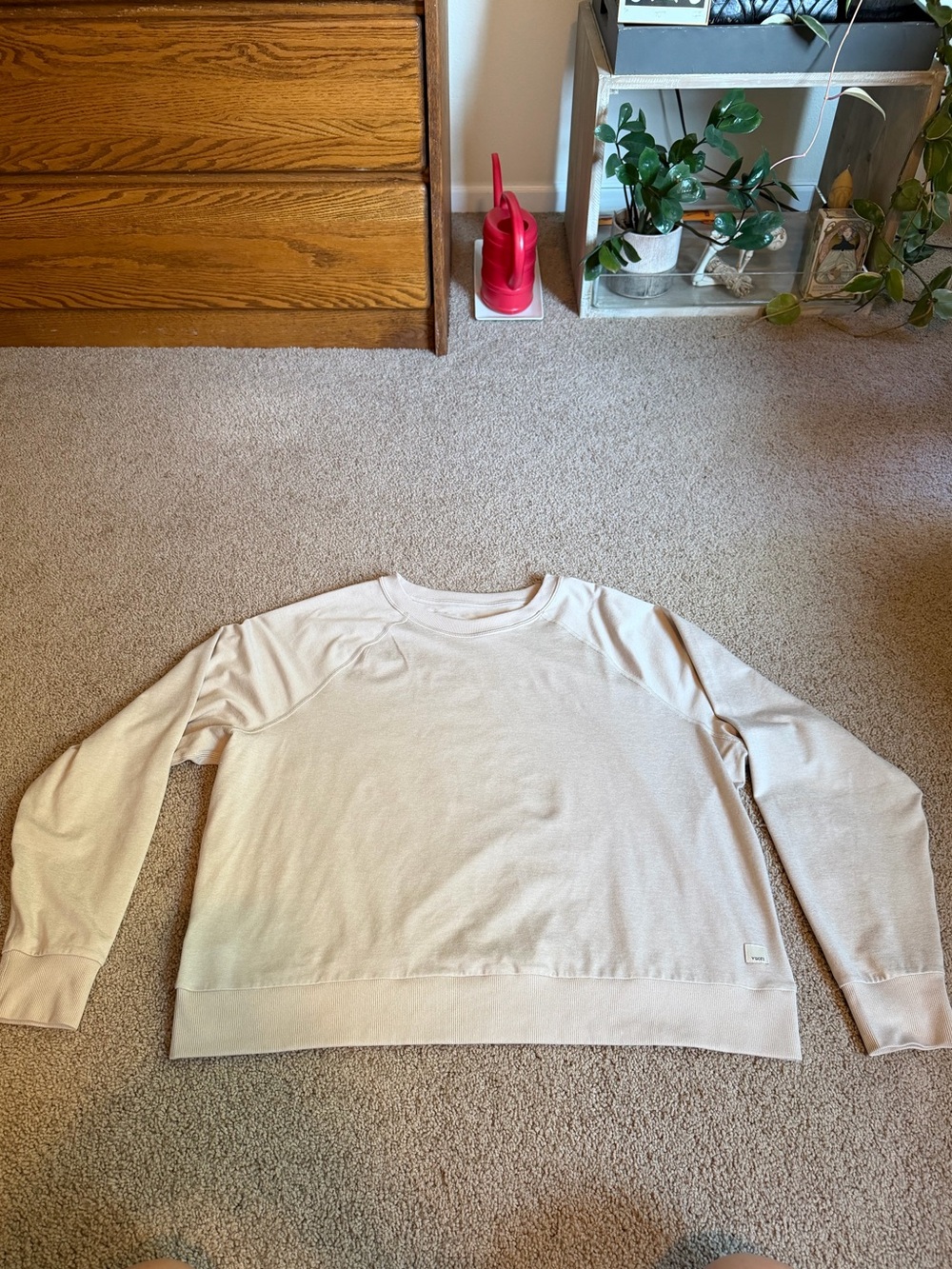Vuori Halo Crew, Ecru Heather, Size Large